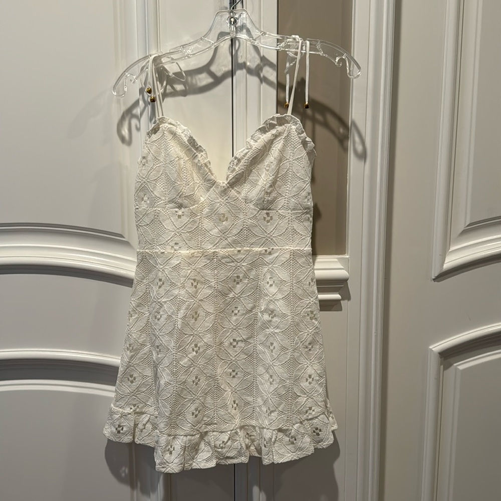White tie strap mini dress